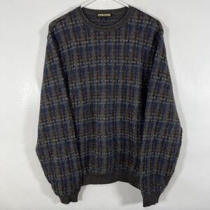 Lenor Romano 100% Merino Wool Crewneck Sweater Mens Size Medium Geometric Knit